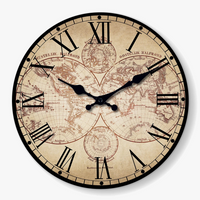 horloge murale rétro en bois avec boussole motif nautique décoratif