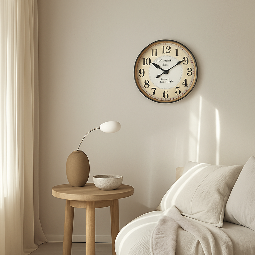 horloge murale rétro en bois motif paris pour décoration intérieure silencieuse - vue 8 sur 7