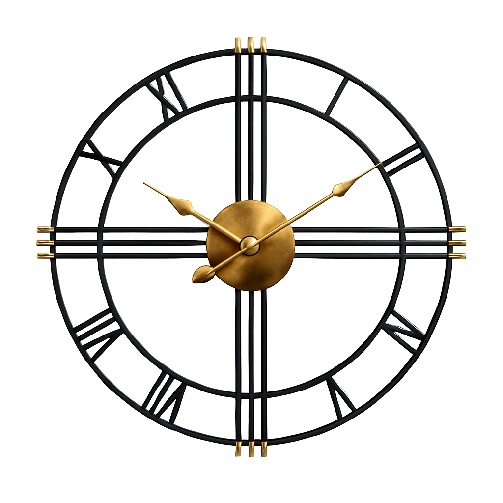 Horloge murale ronde en métal industriel 50cm Restaurant - vue 6 sur 5