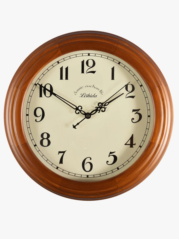 horloge murale silencieuse personnalisable en bois moderne rétro
