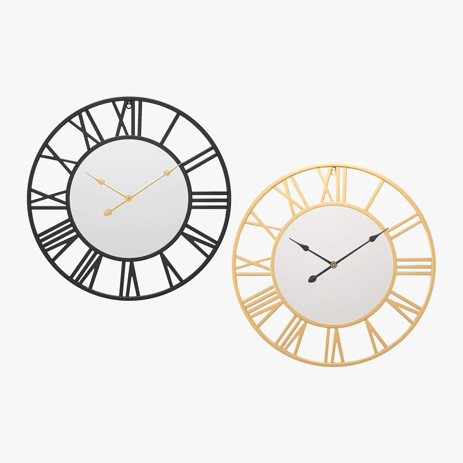 horloge silencieuse décorative avec chiffres romains pour cafés et magasins