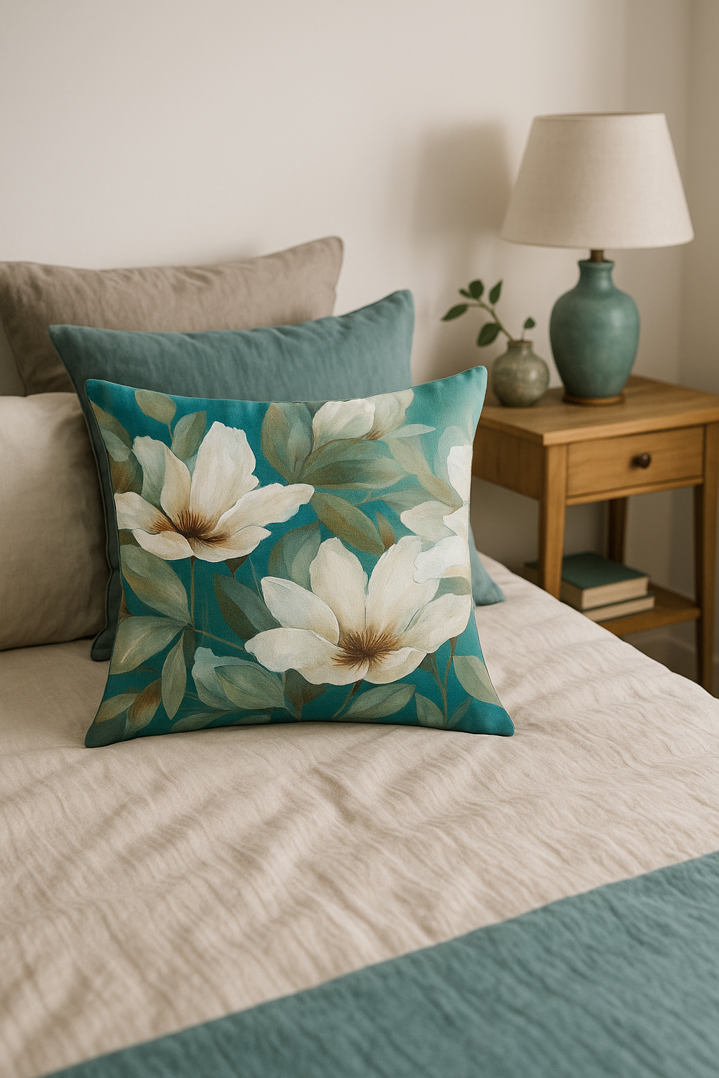 housse de coussin à motif floral ginkgo pour décoration intérieure - vue 3 sur 2