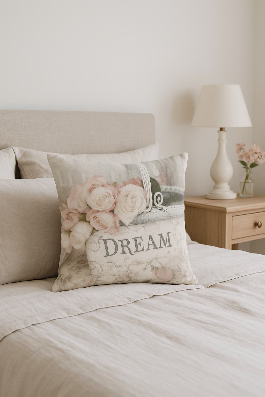 housse de coussin à motif rose style nordique décoratif pour canapé - vue 3 sur 2