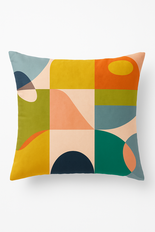 housse de coussin abstraite nordique pour un salon élégant