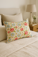 housse de coussin arc-en-ciel fleurs roses décoratives pour salon