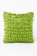 housse de coussin brodée en forme de feuille 3D décorative 42 x 42 cm