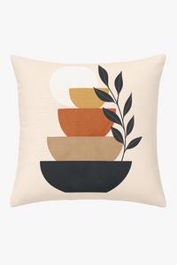 housse de coussin carrée art plant 45 cm design abstrait