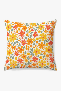 housse de coussin carrée à fleurs aquarelle 45 cm x 45 cm