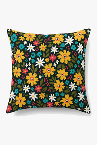 housse de coussin carrée à fleurs aquarelle 45x45 cm
