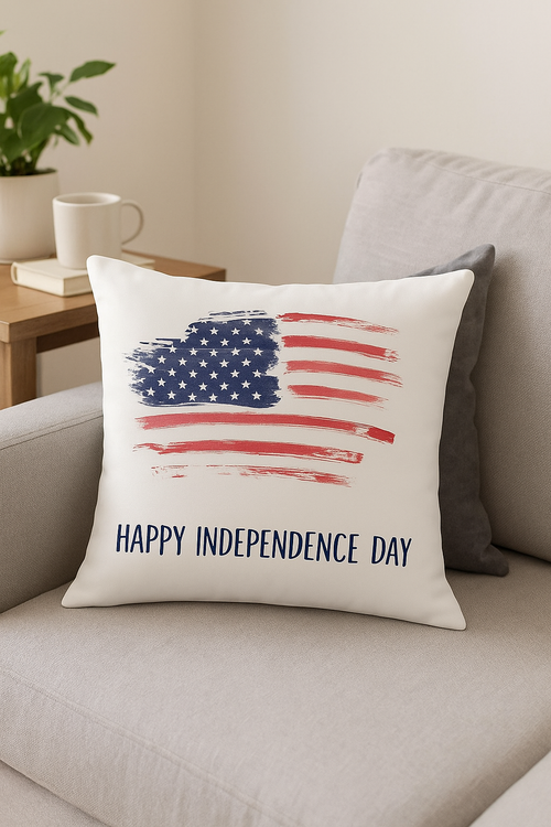 housse de coussin carré imprimée love usa décoration indépendante
