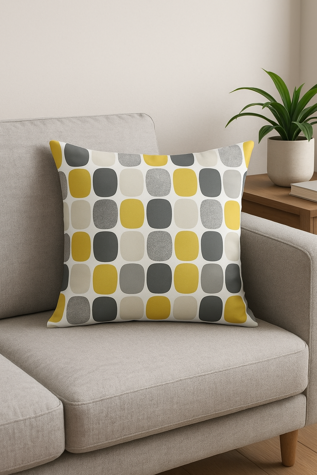 housse de coussin carrée 45 cm motif tournesol jaune créatif