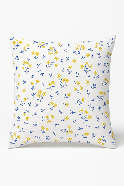 housse de coussin carrée à fleurs aquarelle 45 cm x 45 cm