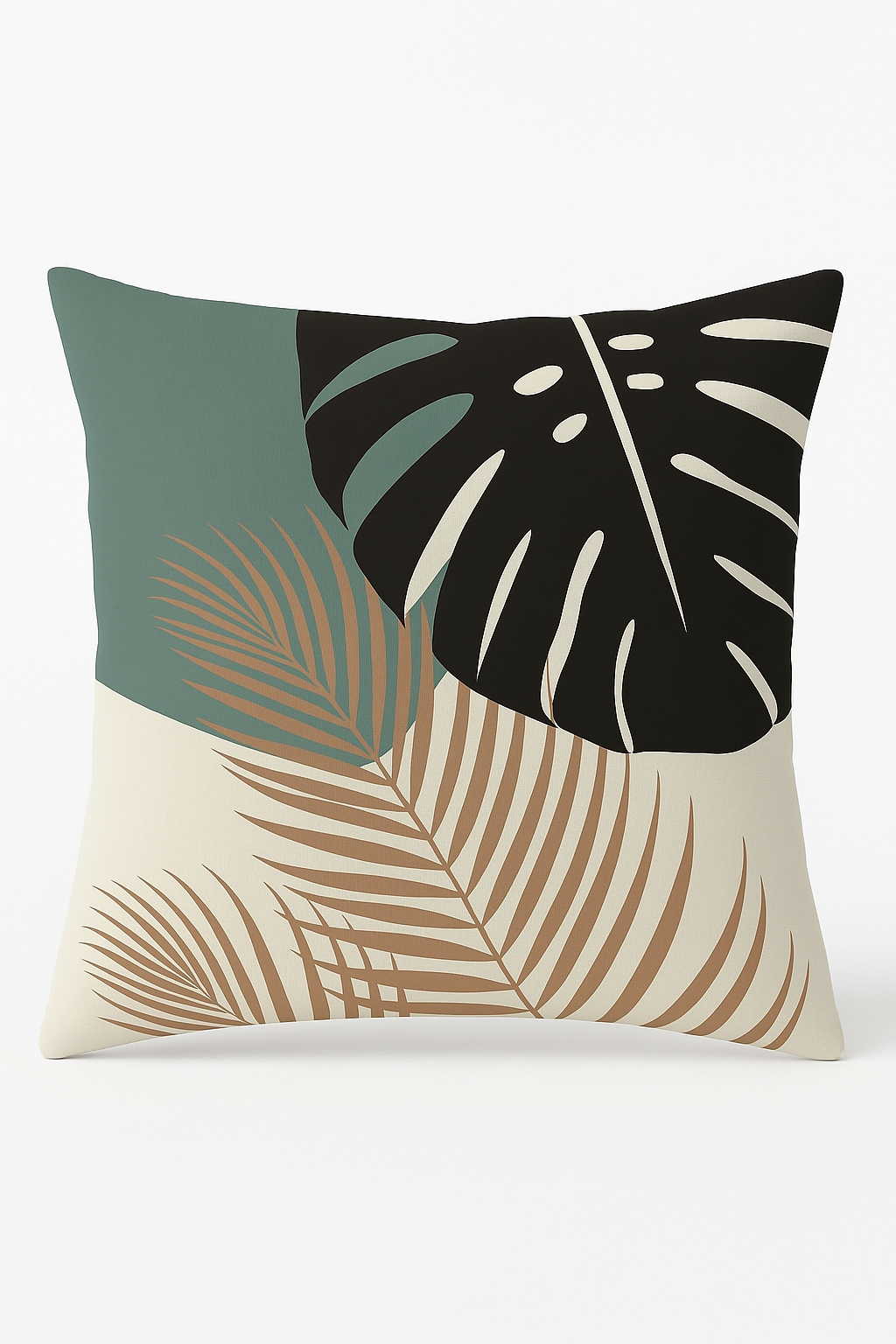 housse de coussin carrée art plant 45 cm design abstrait