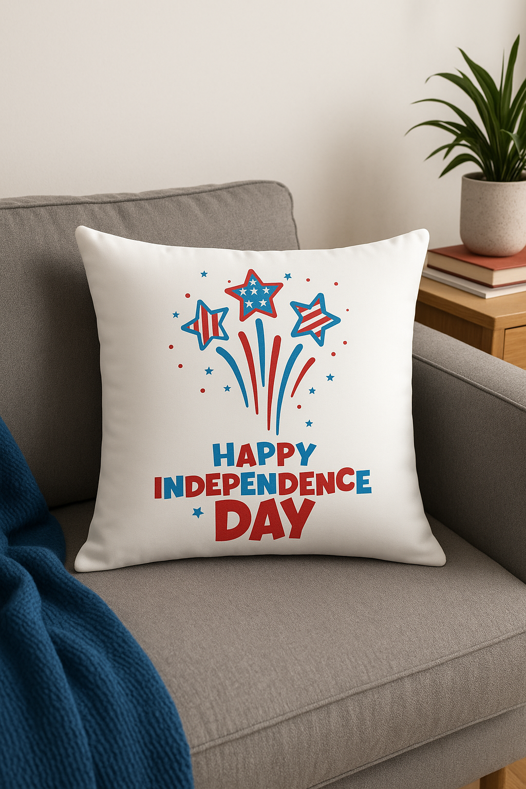 housse de coussin carrée love usa pour décoration festive - vue 3 sur 2