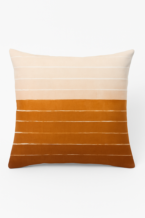 housse de coussin carrée motif géométrique marron élégant