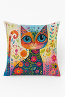 housse de coussin colorée avec chats fantastiques décoratifs