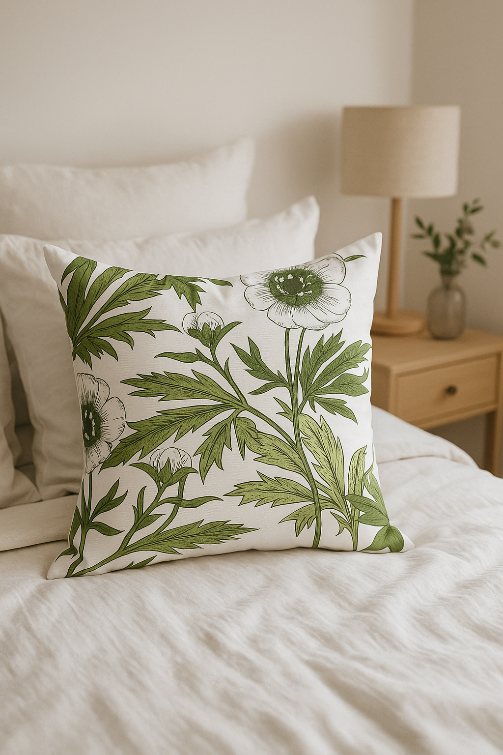 housse de coussin créative à motifs de feuilles vertes - vue 3 sur 2