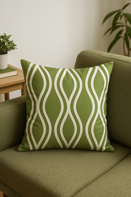 housse de coussin créative à motifs de feuilles vertes