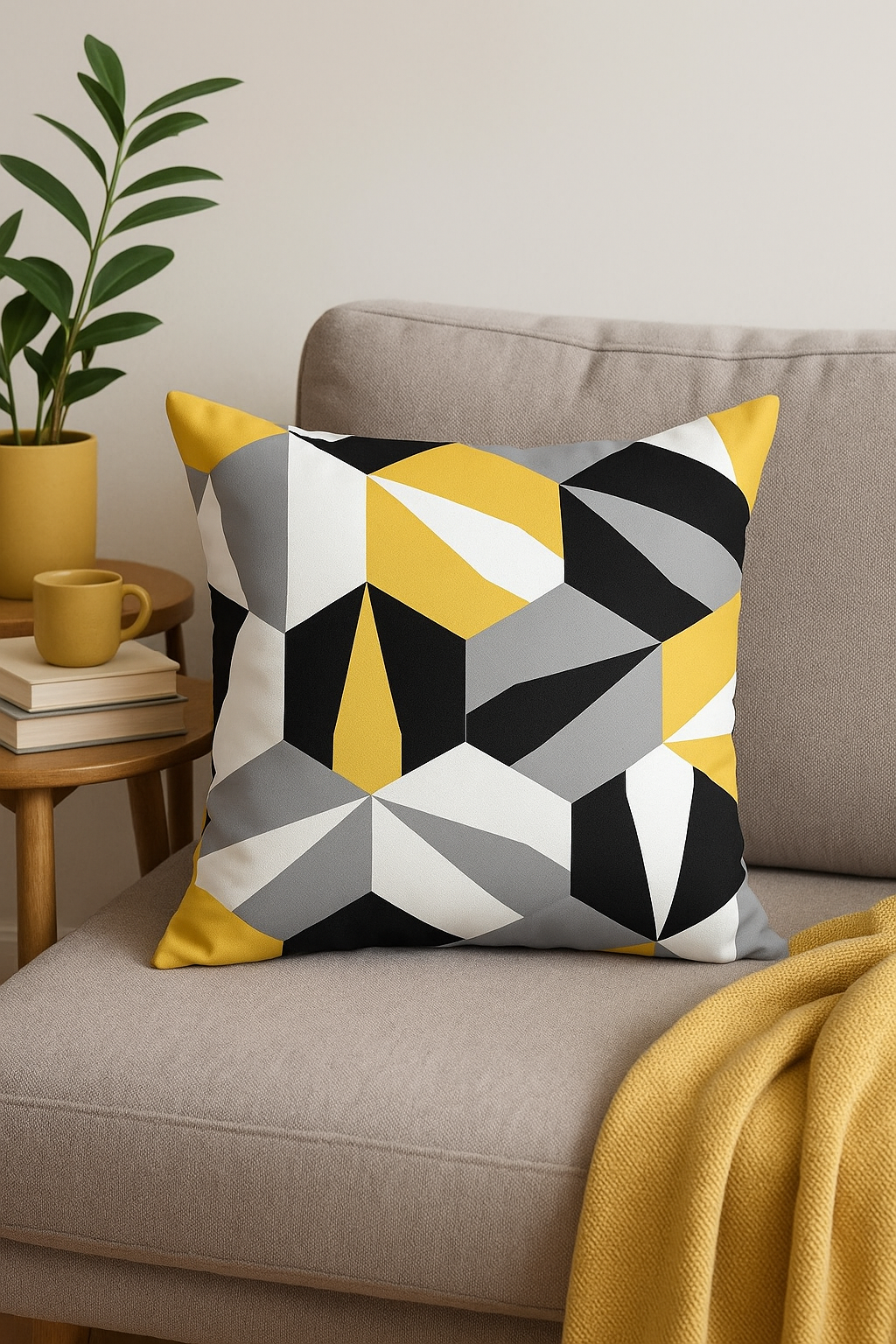 housse de coussin créative motif tournesol jaune 45 cm x 45 cm - vue 3 sur 2