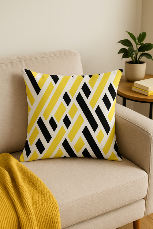 housse de coussin créative motif tournesol jaune 45x45 cm