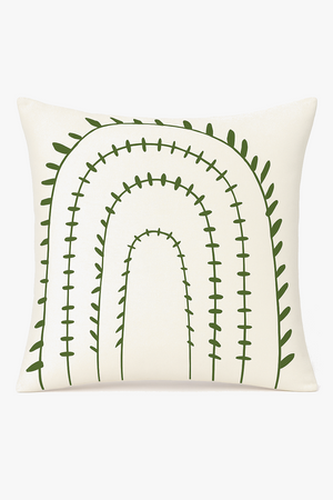 housse de coussin décorative feuillage vert pour intérieur