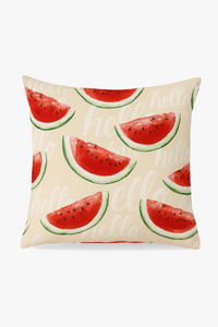 housse de coussin décorative fruits d'été citron orange fraise pastèque