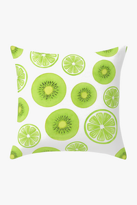 housse de coussin décorative fruits d'été citron orange fraise pastèque