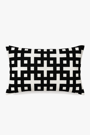 housse de coussin décorative géométrique noir et blanc