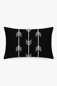 housse de coussin décorative géométrique noir et jaune 30 x 50 cm