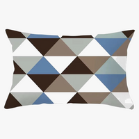 housse de coussin décorative géométrique noir et jaune 30 x 50 cm