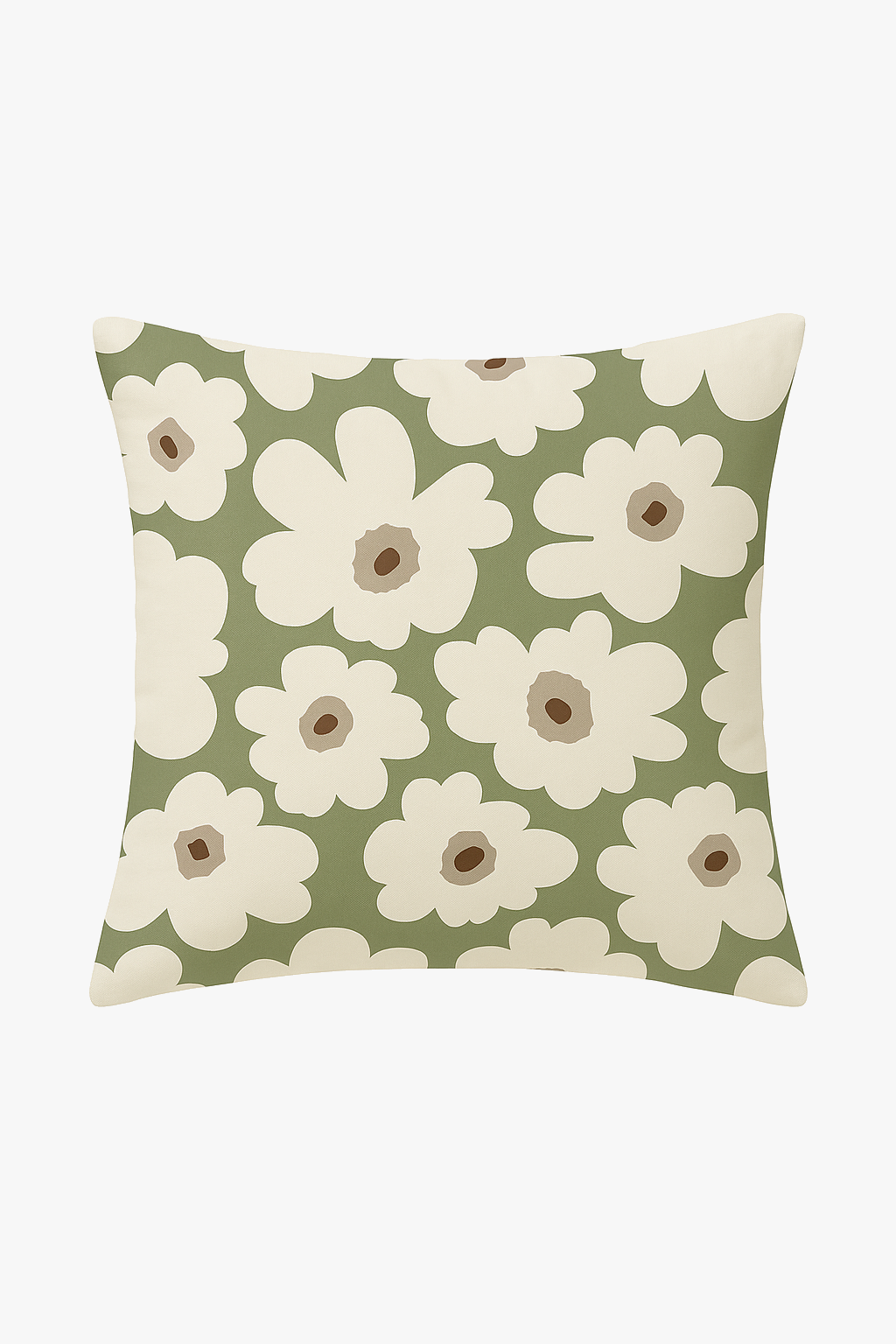 housse de coussin décorative à motif floral vert abstrait