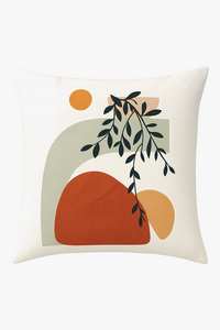 housse de coussin décorative motif végétal 45 cm x 45 cm