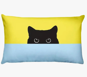 Decorative cushion cover with puppy and kitten print