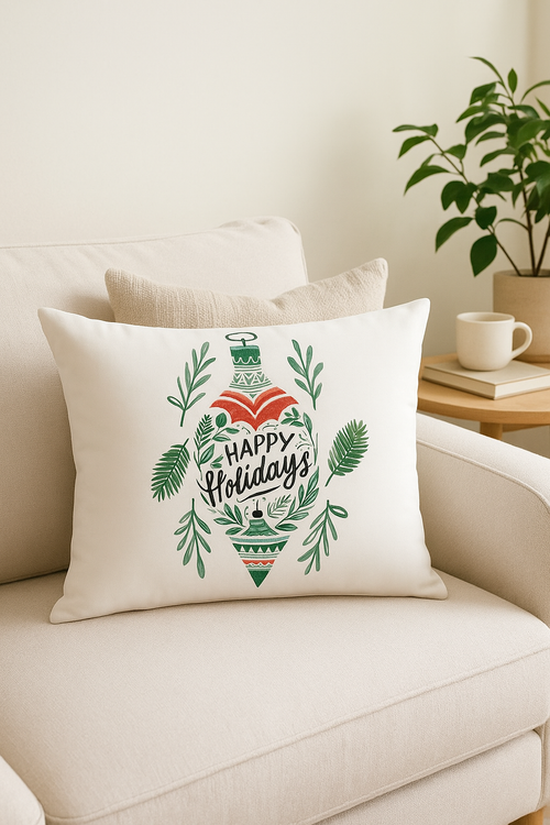 housse de coussin de noël rouge pour décoration intérieure - vue 2 sur 2