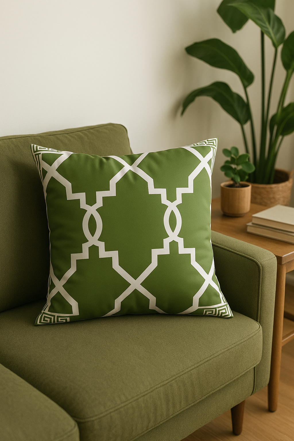 housse de coussin décorative à feuilles vertes créatives - vue 3 sur 2