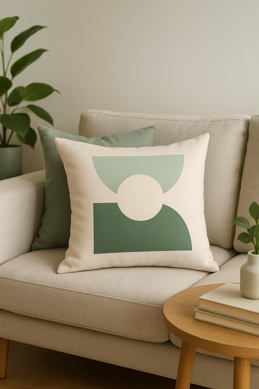 housse de coussin décorative à feuilles vertes pour un style créatif - vue 3 sur 2