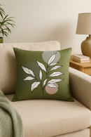 housse de coussin décorative à motif floral vert abstrait