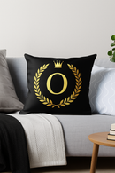 housse de coussin décorative à motif lettres noires et dorées