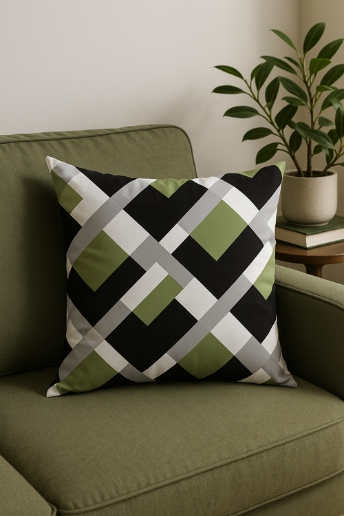 housse de coussin décorative à motifs de feuilles vertes
