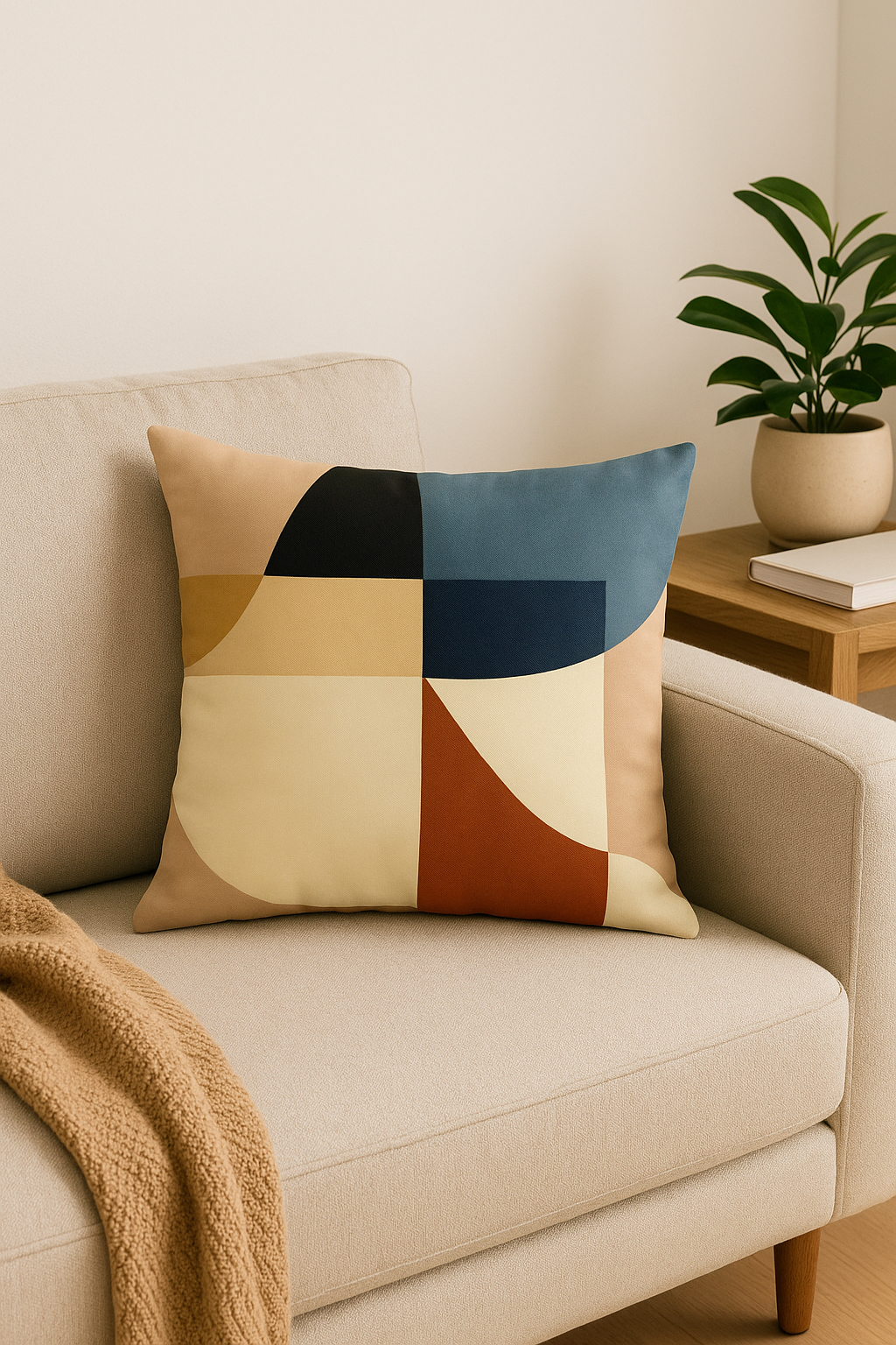 housse de coussin décorative abstraite style nordique pour salon - vue 3 sur 2