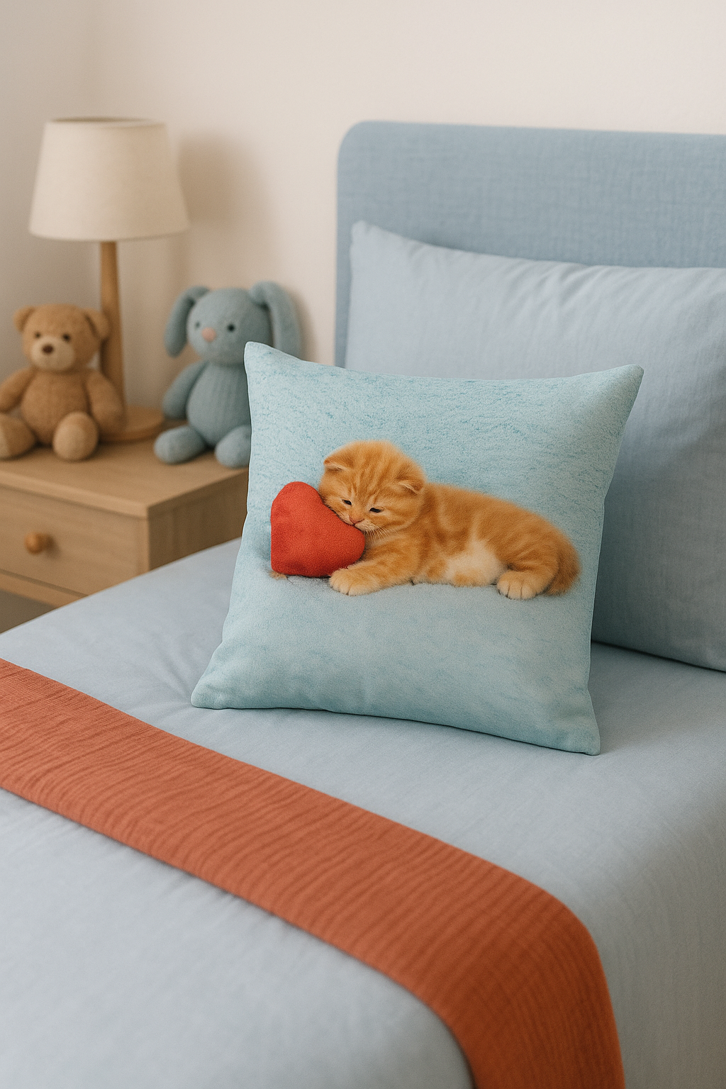 housse de coussin décorative avec motif chat mignon