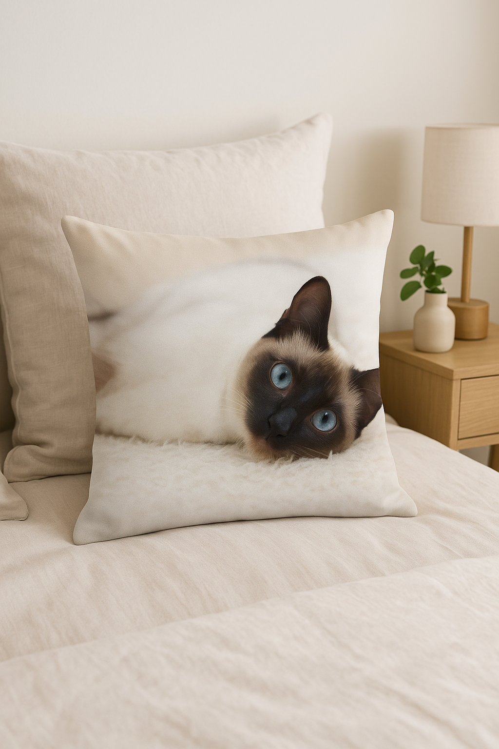 housse de coussin décorative avec motif chat mignon