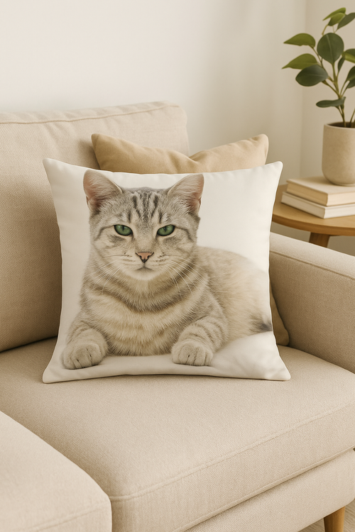housse de coussin décorative avec motif chat mignon - vue 2 sur 2
