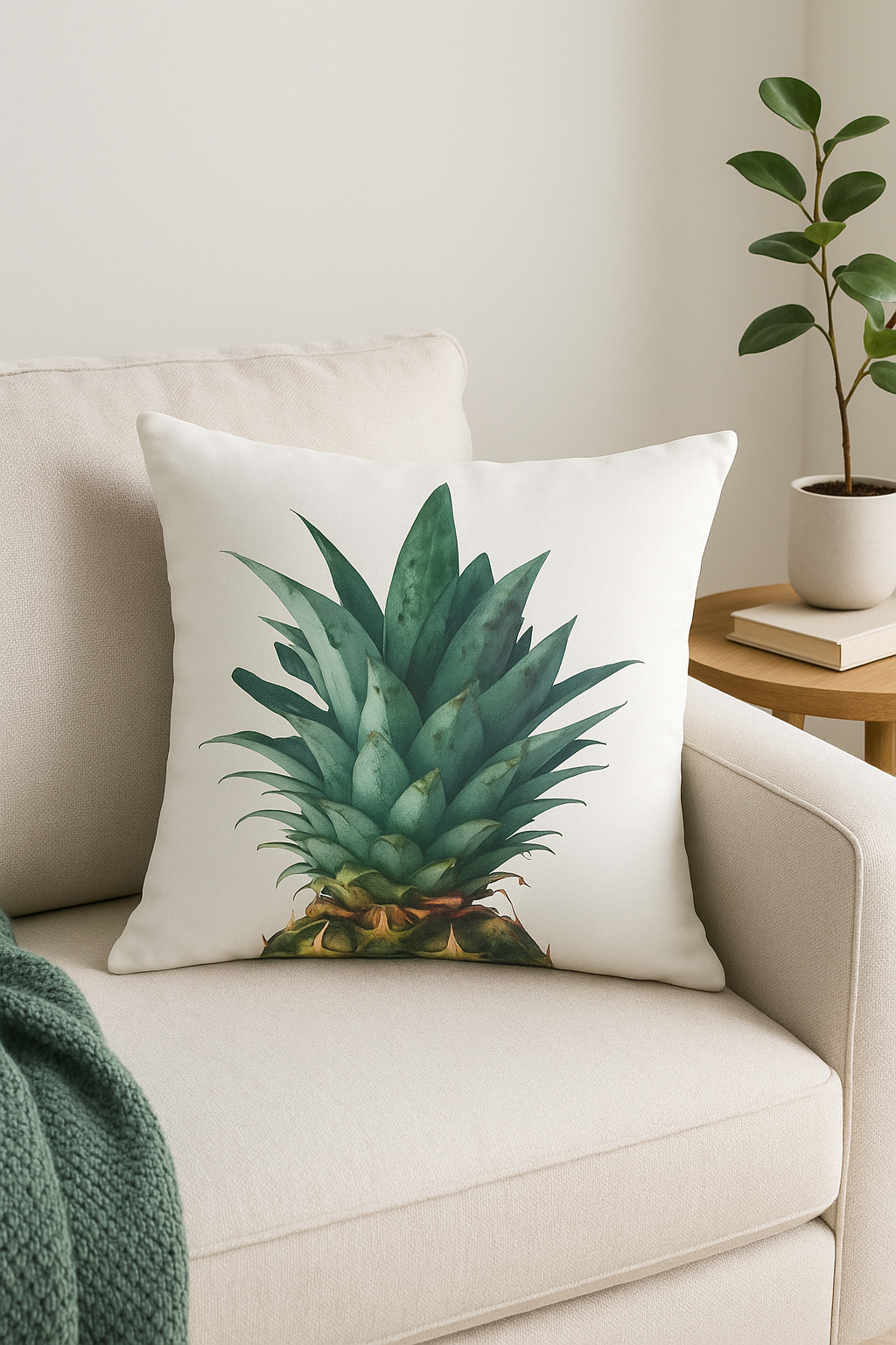 housse de coussin décorative cactus monstera et plantes tropicales - vue 3 sur 2