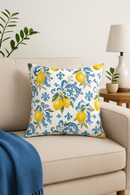 housse de coussin décorative fruits d'été citron orange fraise pastèque