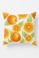 housse de coussin décorative fruits d'été citron orange fraise pastèque
