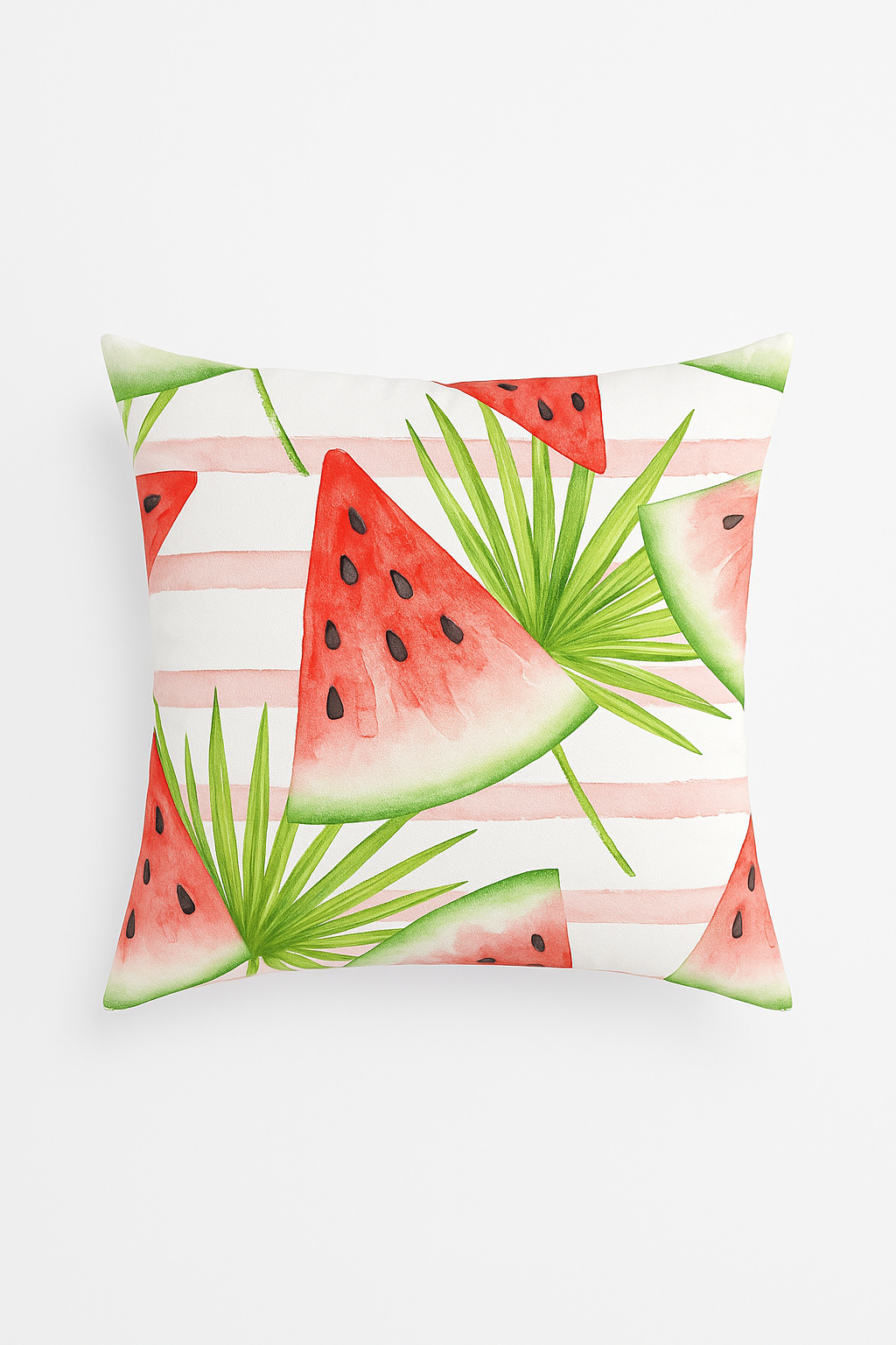 housse de coussin décorative fruits d'été citron orange fraise pastèque