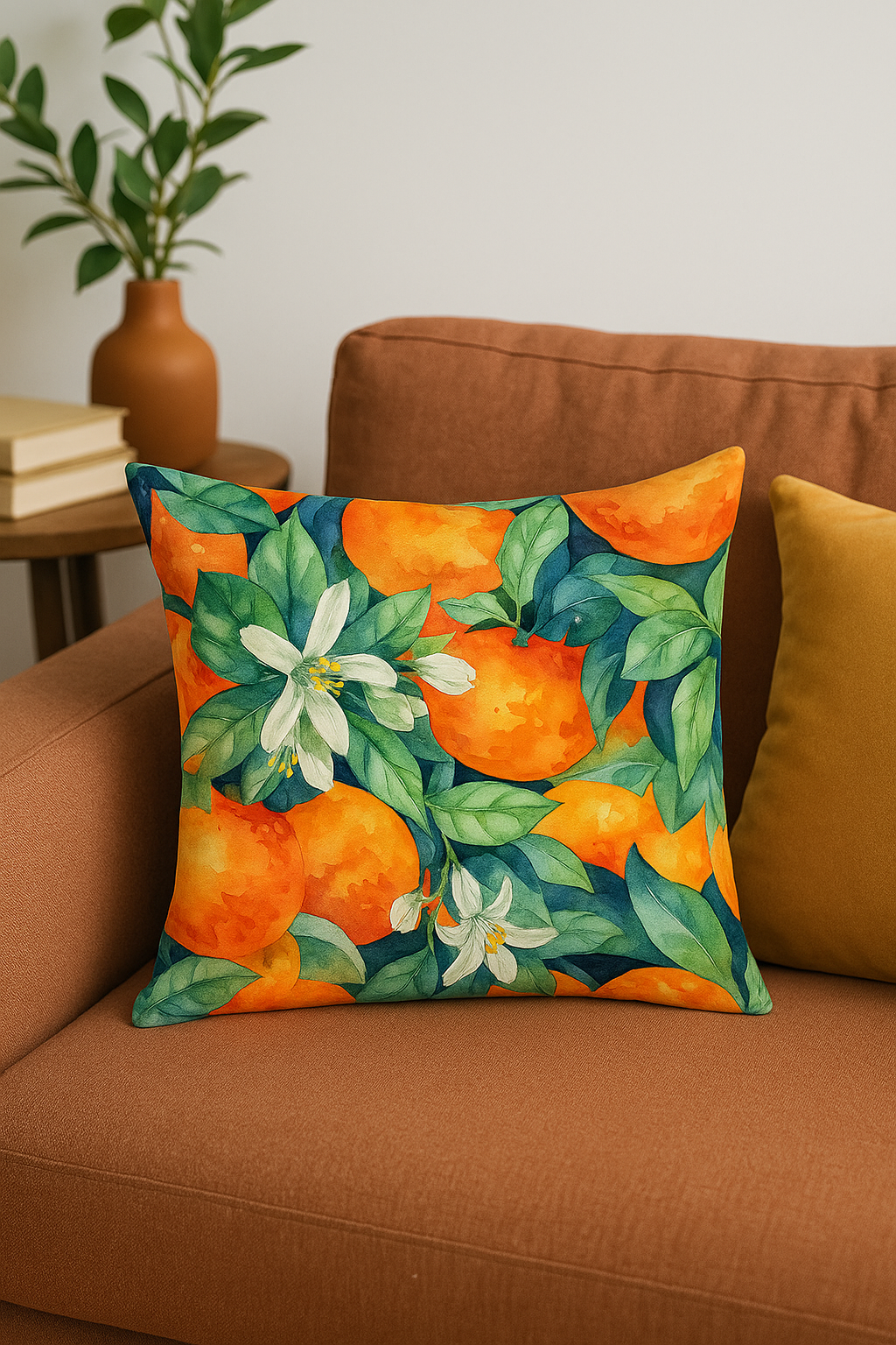 housse de coussin décorative fruits d'été colorés pour canapé