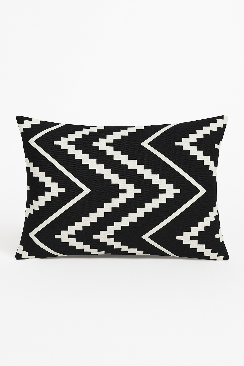 housse de coussin décorative géométrique noir et jaune 30 x 50 cm