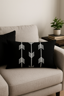 housse de coussin décorative géométrique noir et jaune 30 x 50 cm